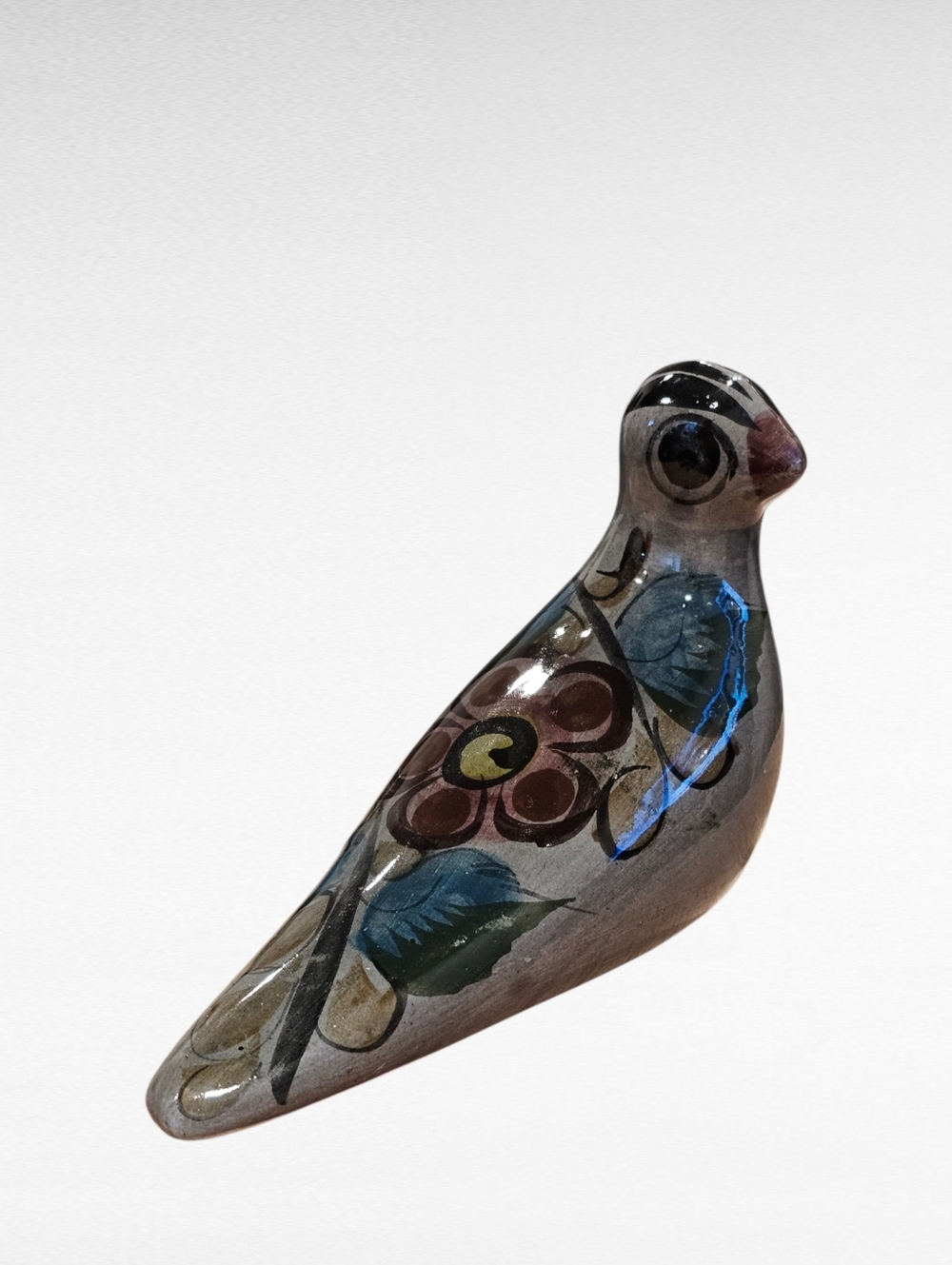 Vintage Tonala Mexican Folk Art Ceramic Bird